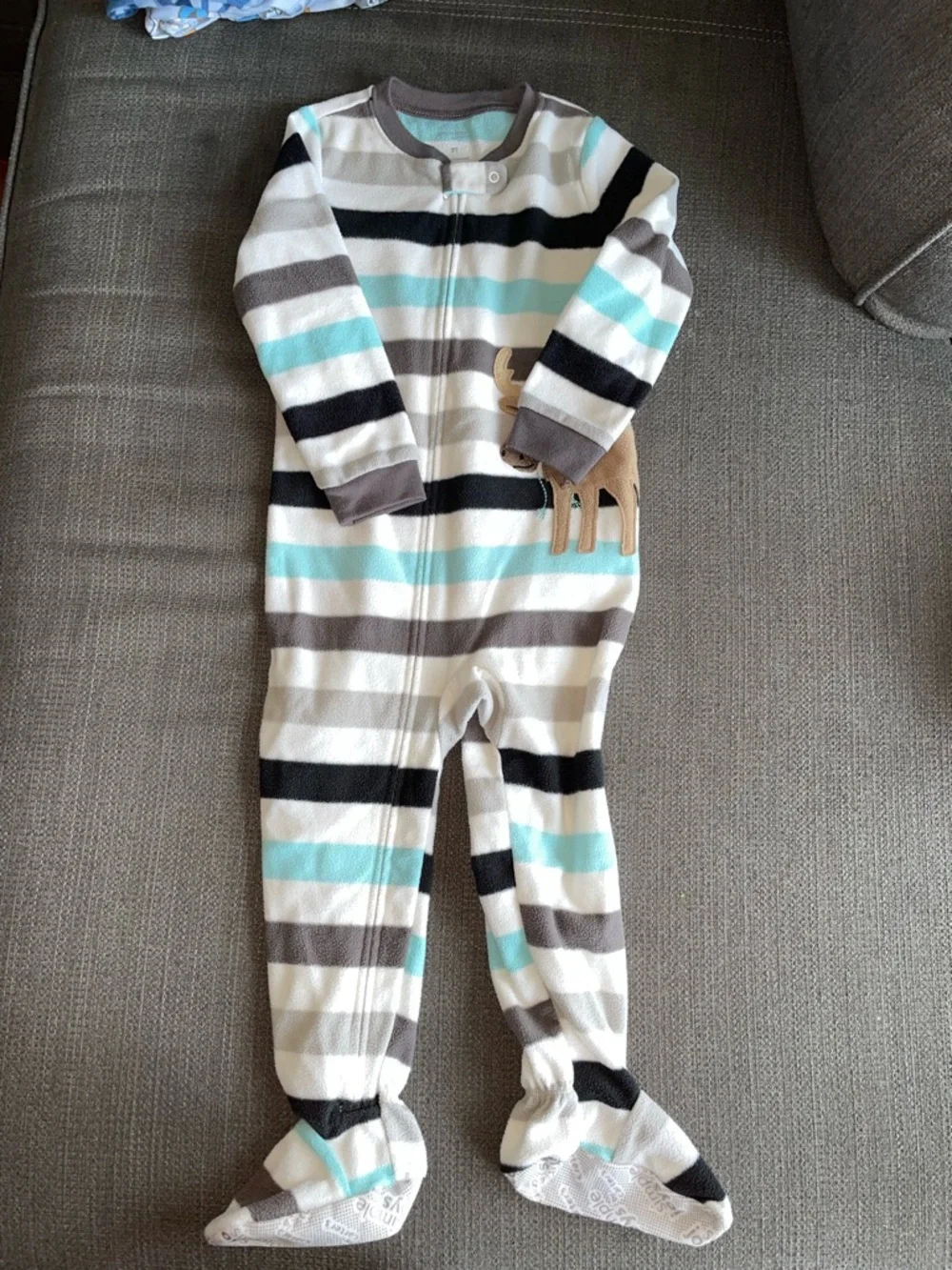 Lot of 9 - 3T toddler Plush Fleece Sleeper Pajamas - 2 pcs are Cotton - Picture 4 of 13